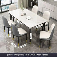 Ensemble de table et chaises de salle à manger de luxe en mobilier moderne avec plateau en pierre pour la maison et l'atelier