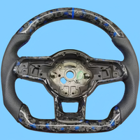 Volant en cuir semi-perforé R-Line en fibre de carbone forgée pour Volkswagen Polo Golf 4 5 6 7 Jetta Tiguan Passat B7 B8