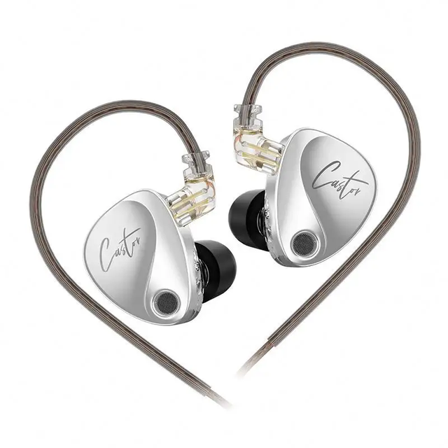 KZ Castor In-Ear Wired Earphones 2DD Dynamic High-End Tunable Monitor Headphones Noise Cancelling IPX4 Waterproof 3.5mm APT-X