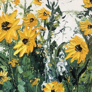 Sunflower Oil Painting Hand Painted Impressionism Style Modern Living Room Sofa Background Wall Art Decor - Product Image 4