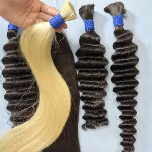 Extensiones de cabello 100 natural remy crecer el virgen a granel esteniones humano crudo sin procesar europeo extensiones de cabello