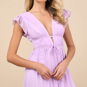 Vestido Casual de Rayón Voile de Alta Calidad, 100% Rayón, con Tirantes, Escote Profundo en V y Pliegues, Cómodo para la Playa, Gran Venta - Product Image 4