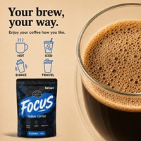 Kelaen Focus Café Herbal Concentration Mentale Clarté Productivité avec Crinière de Lion Cordyceps L-Théanine 30 Doses 180g