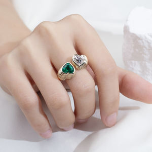 Anillo de oro amarillo de 10 quilates con diamantes y piedras preciosas de colores para mujer, Messi Jewelry MSR-2026 - Product Image 5