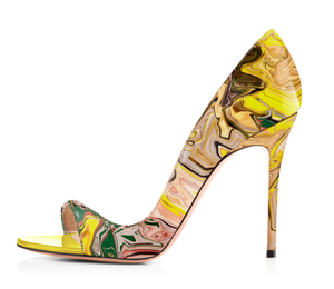 2019 אלגנטי מותאם אישית לוגו גבירותיי פתוח הבוהן Chaussure Femme פטיש גבוהה עקבים נשי נעליים - Product Image 5