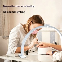 Lampe de bureau pliable en aluminium pour soins des ongles, avec interrupteur à pression manuel, dédiée aux salons de beauté, lampe à spectre complet de forme incurvée