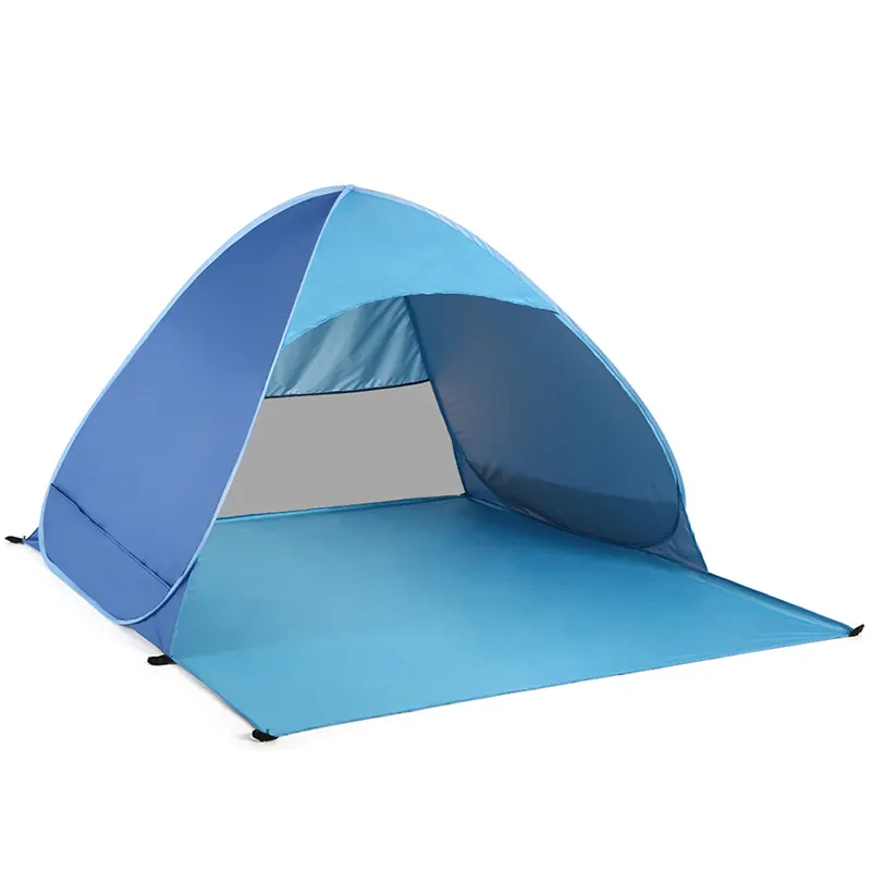 Tente de Camping automatique, tente de plage pour 2 personnes, ouverture instantanée, auvent Anti UV, abri solaire d'extérieur