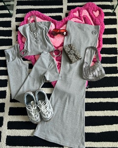 Ensemble jupe pour femmes Vêtements d'été avec LOGO personnalisé Top tube en coton et jupe longue maxi Bandeaux pour femmes Ensemble salon 2 pièces - Product Image 3