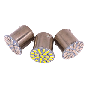 หลอดไฟเลี้ยว 1156 BA15S 1 ขั้ว P21W 22 SMD 22 LEDs รุ่น 3014 SMD 1206 SMD สำหรับไฟท้ายรถยนต์ 12V สีเหลือง - Product Image 1