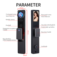 Serrure de porte intelligente à empreinte digitale, contrôle WiFi via application Tuya, reconnaissance faciale, code secret, carte mémoire, pour portes en bois