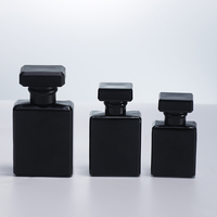 Bouteilles de parfum rectangulaires de luxe en verre 100 ml noires vides avec pulvérisateur, emballage cosmétique, diffuseur à pompe, sérigraphie, carton – Vente en gros