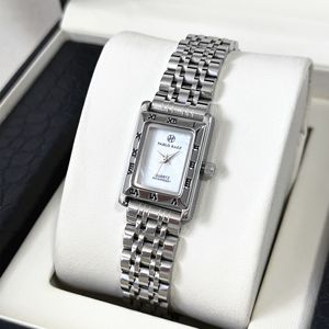 Golden Lady Square Steel <b>Bracelet</b> Watch - Luxury and Simple Watch with <b>Shell</b> Design - Gift for Ladies - Product Image 1