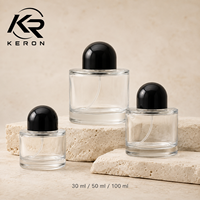 Flacon pulvérisateur de parfum rond en verre 30ml 50ml 100ml, flacon de parfum vide transparent, emballage personnalisé, vente en gros