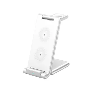 High-speed Charging Wireless Stand Qi Collapsible Wireless Charger Dock Best Selling Products 3 in 1 15W 10W for Samsung LED