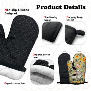 Ensemble de gants et de maniques de cuisine en silicone personnalisés avec sublimation, qualité alimentaire, résistants à la chaleur, compatibles lave-vaisselle - Product Image 5