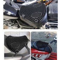 Coussin de siège de moto en mousse à mémoire de forme respirante en nid d'abeille, sur mesure, épaisseur 3,5 cm, noir, base de siège absorbant les chocs, 36,5x38 cm