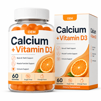 Citrate de Calcium avec Vitamine D3, Gommes à la Pectine d'Orange, Formule d'Origine Végétale pour le Soutien Quotidien de la Nutrition Osseuse, Musculaire et Immunitaire