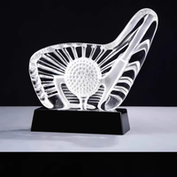 Trophée de golf personnalisé en verre cristal et métal, récompense créative pour les champions, les compétitions, les salons professionnels et les cartes de licence