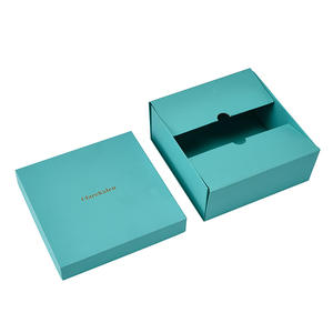 กล่องของขวัญมีฝาปิดด้านบนสำหรับเครื่องสำอางกระดาษสีพิเศษพื้นผิวสีฟ้าดีไซน์ปั๊มร้อนสั่งได้ตามต้องการ - Product Image 4