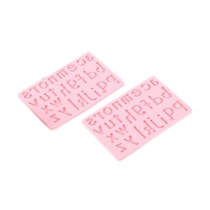Silicone Letter Molds For Cake Decorating Pink Rectangle 2 Pieces Baking Tools - Product Image 1