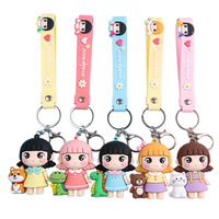 Fabricant de porte-clés en caoutchouc en gros, personnalisés, pas chers, souvenirs 2D/3D mignons de personnages animaux de dessins animés à vendre