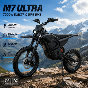 มอเตอร์ไซค์วิบากไฟฟ้า M7 Ultra 7000W 72V 25Ah มอเตอร์ขับเคลื่อนกลาง สำหรับผู้ใหญ่ ขับขี่ออฟโรด ระบบกันสะเทือนเต็มรูปแบบ แรงบิดสูง - Product Image 1