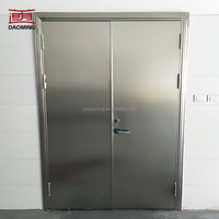 Puerta de Entrada Moderna de Doble Hoja, Ignífuga, de Acero Inoxidable, con Control Remoto, 5 Años de Garantía, para Bancos y Centros de Datos, Superficie Acabada