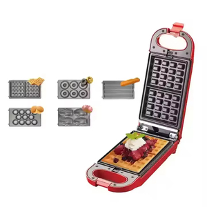 Machine à sandwich électrique 5-en-1 en plastique, pratique pour la maison - Gaufres, crêpes, omelettes, quiches et crêpes suisses - Product Image 1