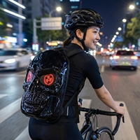 Tas Ransel Tengkorak Mata LED Menyala, Tas Bergaya Gothic Punk Keren untuk Aksesoris Pesta dan Festival