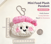 Porte-clés en peluche mignon en forme de sushi, dessin animé, doux, écologique, 3D, avec mini porte-monnaie