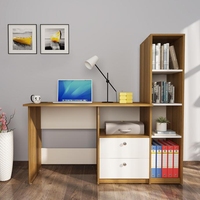 Offres de réduction sur les bureaux d'ordinateur en bois en forme de L, bureaux à domicile, bureaux d'étude, tables d'écriture avec armoire de rangement