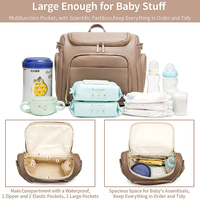 Sac à dos à langer en cuir grande capacité personnalisé pour maman, avec matelas à langer intégré, idéal pour les voyages