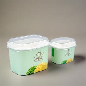 ชามกระดาษคราฟท์แบบใช้แล้วทิ้งเกรดสูงอเนกประสงค์ดีไซน์สี่เหลี่ยมสำหรับสลัดไอศกรีมก๋วยเตี๋ยวสี่เหลี่ยมผืนผ้ากระดาษงานฝีมือ - Product Image 4