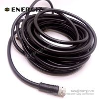Doppelspur 3-Pin-Sensorkabel M8 Verlängerungskabel mit PVC schwarz
