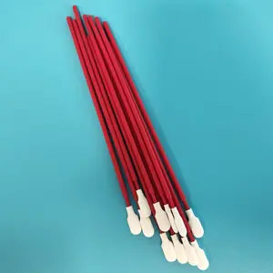 761 Lint Free Red PP Stick Lens Cleaning Microfiber Swab For Cleanroom