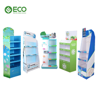 Étalage de sol en carton ondulé personnalisé pour dentifrice et brosse à dents Recyclable