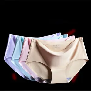 Bán Buôn Giá Rẻ Moq Thấp Cô Gái Traceless Hipster Phụ Nữ Sexy Sheer Panty Ladies Ice-Silk Đồ Lót