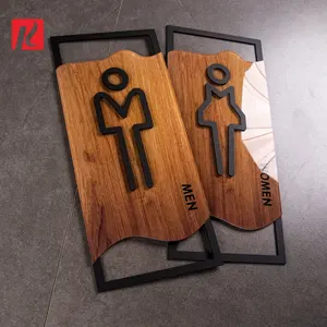 Kexian Acrylic Toilet Sign Wc Sign Acrylic Restroom Self-adhesive Women Men Bathroom Sign