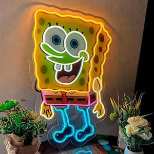 Letrero Luminoso LED <span class=keywords><strong>de</strong></span> Neón Personalizado con Diseño <span class=keywords><strong>de</strong></span> <span class=keywords><strong>Bob</strong></span> <span class=keywords><strong>Esponja</strong></span>, Impresión UV, Color Amarillo, para Decoración <span class=keywords><strong>de</strong></span> Pared en Habitaciones Infantiles - Product Image 3