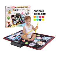 Zhorya 2 in 1 Piano Drum Babies Play Mat Multi-Functional Parent-child Interaction Electronic Music Blanket