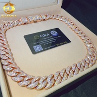Chaîne cubaine Hip Hop en Moissanite 18MM, Argent Sterling 925, Diamant Moissanite VVS, Collier Chaîne Cubaine, Bijoux Hip Hop