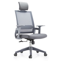 Chaise de bureau ergonomique JOHOOFURNITURE avec appui-tête, cadre gris, vente directe usine, chaise de bureau confortable avec coussin épais