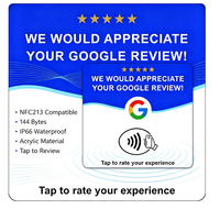 Étiquette NFC en acrylique G213 215 216 programmable pour affichage de menu, carte adhésive RFID pour restaurant, hôtel, commerce de détail