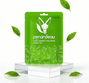 Masque facial en feuille de thé vert Renardeau OEM ODM, hydratant, blanchissant, à base de plantes, soin d'une journée, fabriqué en Corée, pour tous types de peau - Product Image 1