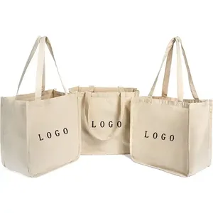Eco Friendly Creamy Personalized Design Transfer Reusable Organic Cotton Shopping <b>Bag</b> Canvas Plain Tote <b>Bags</b> with Logo - Product Image 2