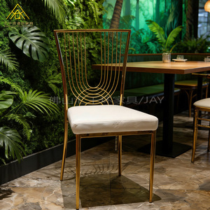 Hotel <b>Chair</b> Stainless Steel Electroplated Gold Stackable Indoor Dining <b>Chair</b> For Hotels Banquets Weddings Restaurants Clubs - Product Image 2
