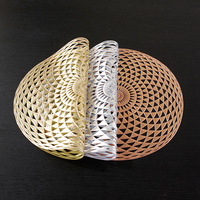 Set de table de luxe ajouré motif européen en PVC écologique, isolant thermique, vinyle argenté, pour la décoration de la maison