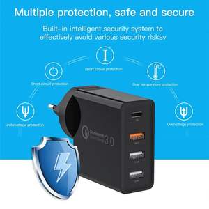 Vente chaude 48W GaN Type-c Chargeur 4 en 1 Ordinateur Portable Charge Rapide USB-C PD QC3.0 Mtiple Port Chargeur Mural PD Charge Rapide - Product Image 4