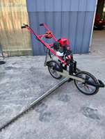 Débroussailleuse industrielle pour vergers et pâturages, autoportée, à deux roues, moteur essence 4 temps, largeur de coupe 1,1 m