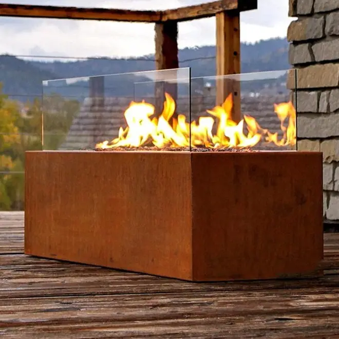 आधुनिक Firepit प्राकृतिक आउटडोर हीटर Corten आग घर उद्यान के लिए बिक्री के लिए